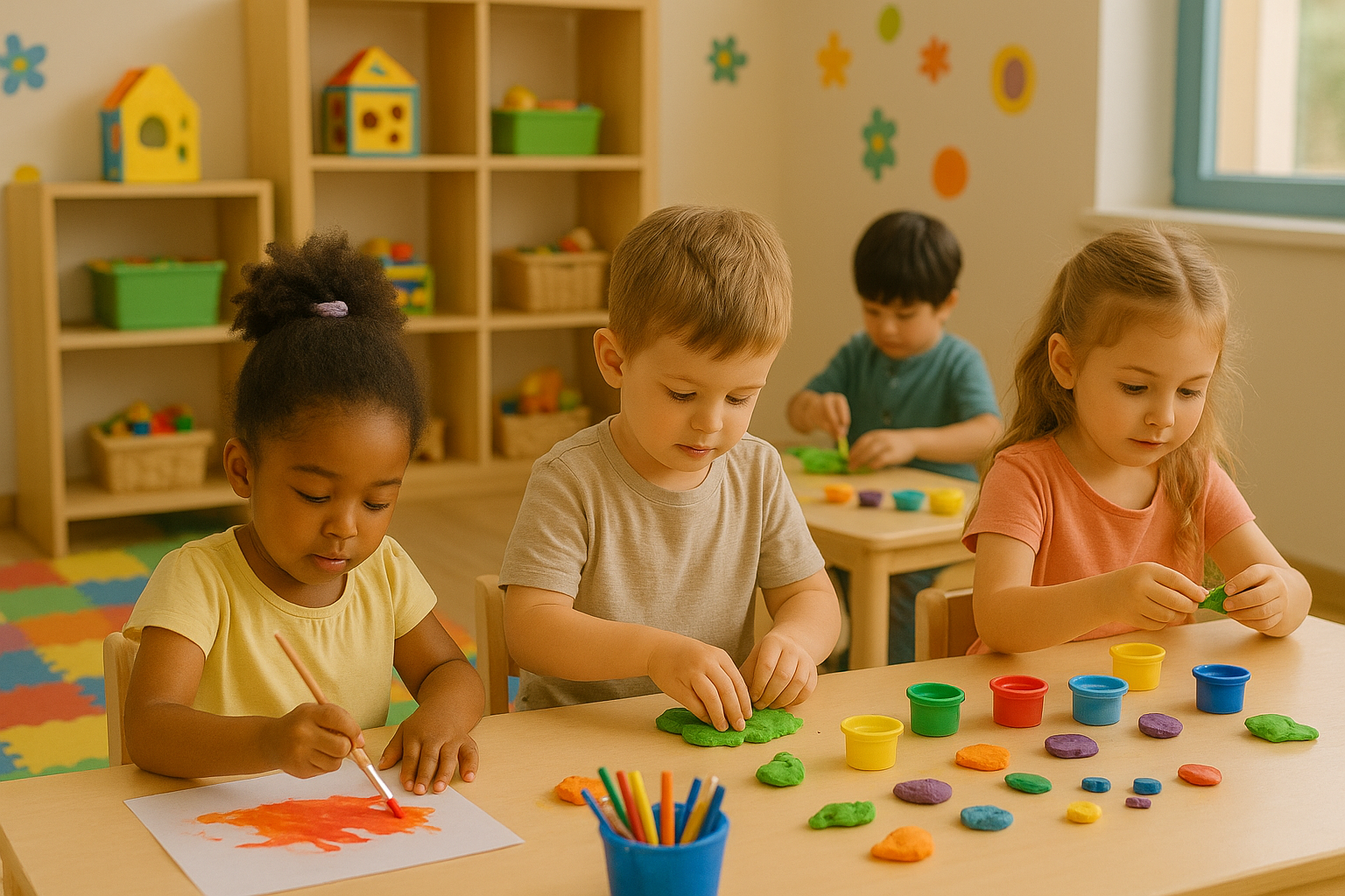 Children doing creative activities